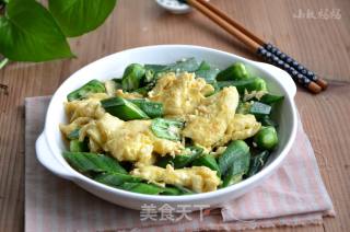 秋葵炒鸡蛋的做法步骤：10