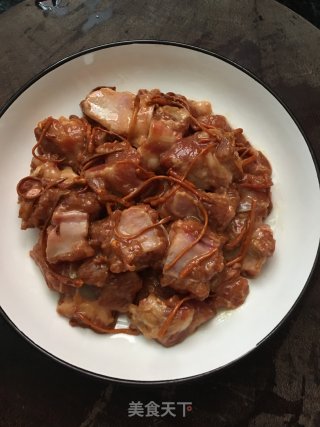 虫草花蒸排骨的做法步骤：6