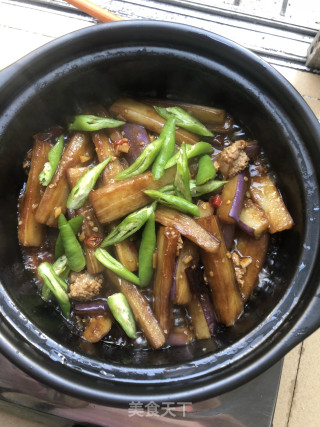 瘦肉茄子煲的做法步骤：14