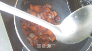 培根胡萝卜焖饭的做法步骤：3