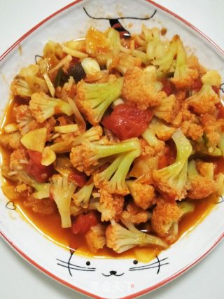 西红柿炒菜花的做法步骤：10