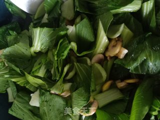 蘑菇炒青菜的做法步骤：7