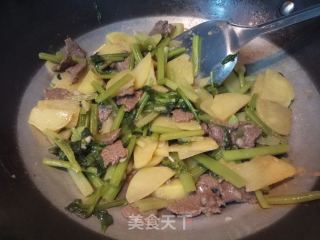 土豆芹菜炒牛肉的做法步骤：10