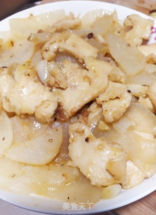 鸡胸肉炒萝卜的做法步骤：8