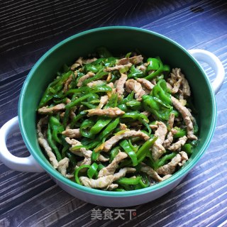 青椒炒肉丝的做法步骤：10