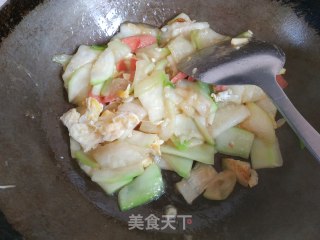 鸡蛋火腿炒瓠子的做法步骤：7