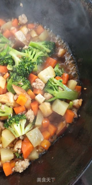 西兰花烧饭的做法步骤：7