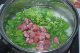 #米饭#芹菜叶香肠泡饭的做法步骤：4