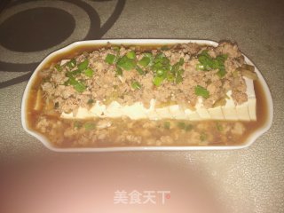 榨菜肉末蒸豆腐的做法步骤：17