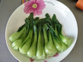 咸蛋双菇油菜的做法步骤：4