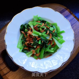 金钩海米炒青菜的做法步骤：7