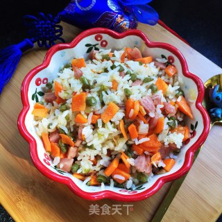 酸豇豆香肠炒饭的做法步骤：9