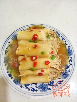 蚝油金针卷的做法步骤：12