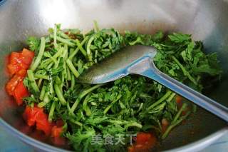 西红柿炒茼蒿的做法步骤：6