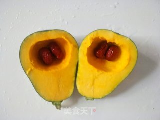 红枣糯米蒸南瓜的做法步骤：4