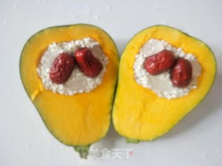 红枣糯米蒸南瓜的做法步骤：5