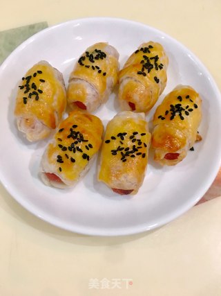 手抓饼卷火腿肠的做法步骤：11