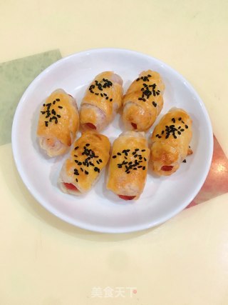 手抓饼卷火腿肠的做法步骤：12