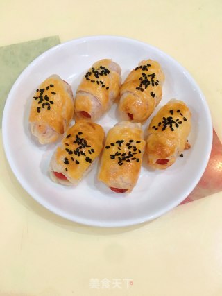 手抓饼卷火腿肠的做法步骤：13