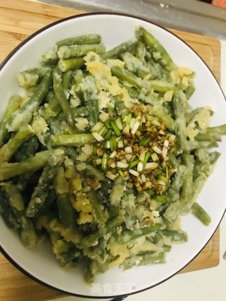 玉米面蒸豇豆的做法步骤：5
