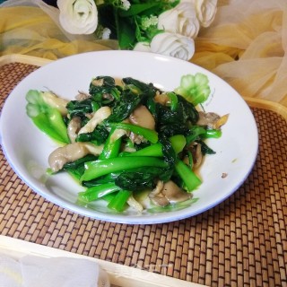 青菜炒平菇的做法步骤：9