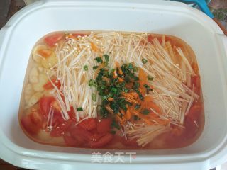 番茄金针豆腐汤的做法步骤：6