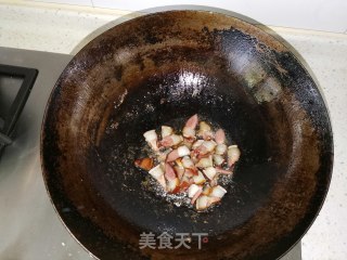 干煸腊肉菜花的做法步骤：5