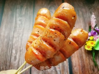 炸香笋肉肠的做法步骤：9