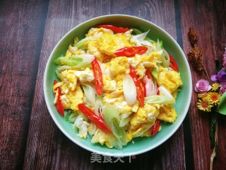 大葱炒鸡蛋的做法步骤：15