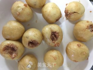 油面筋塞肉烧青菜的做法步骤：4