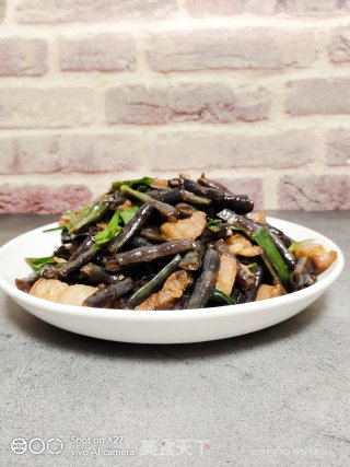 肉片炒红豆角的做法步骤：8