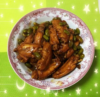 鸡翅烧毛豆的做法步骤：11
