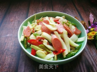 茴香球炒火腿肠的做法步骤：10