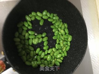 腌菜花炒毛豆的做法步骤：6