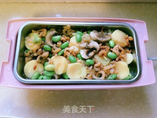 毛豆海米蘑菇蒸豆腐的做法步骤：10