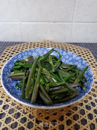 清炒紫菜台的做法步骤：6