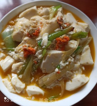 蟹黄葱烧豆腐的做法步骤：9