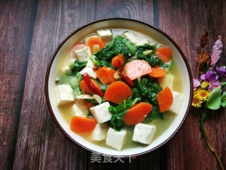 胡萝卜小白菜炖豆腐的做法步骤：12