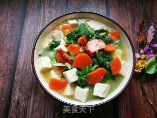 胡萝卜小白菜炖豆腐的做法步骤：13