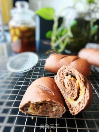 海苔肉松麻薯可可面包的做法步骤：17
