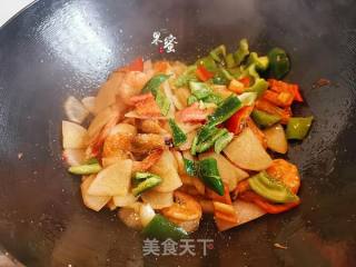 鲜虾炒萝卜的做法步骤：7
