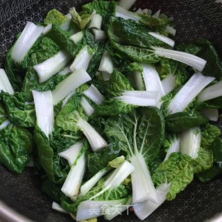 清炒油菜的做法步骤：5