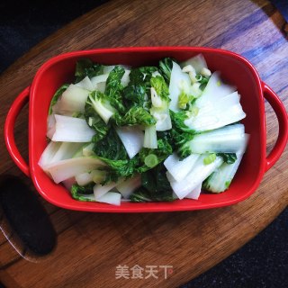 清炒油菜的做法步骤：7