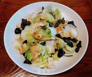 木耳豆腐炒白菜的做法步骤：6