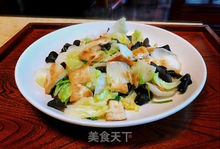 木耳豆腐炒白菜的做法步骤：7