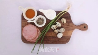 火腿蒸鹌鹑蛋的做法步骤：1