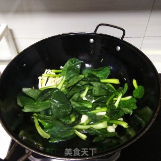 海鲜菇炒青菜的做法步骤：6