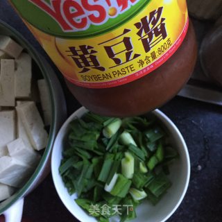 青蒜炒豆腐的做法步骤：3