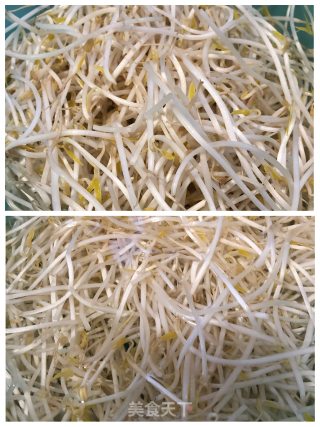 炝拌豆芽的做法步骤：1