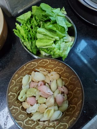 红烧鸡块汤汁烩贝壳面的做法步骤：5